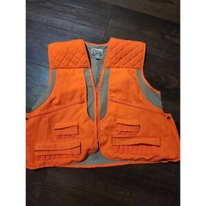Vintage Sports Afield Vest Mens XL Blaze Orange Quilted Shoulder Pad Shooting